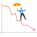 پیش‌نمایش فایل businessman-with-umbrella-walking-on-loss-arrow-8851373 از پک مفهوم کسب و کار