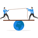 پیش‌نمایش فایل businessmen-play-tug-of-war-games-on-balance-scale-8851384 از پک مفهوم کسب و کار