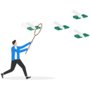 پیش‌نمایش فایل man-catching-flying-money-8851361 از پک مفهوم کسب و کار