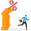 پیش‌نمایش فایل businessman-escaping-the-falling-icon-percentage-8880997 از پک کسب و کار