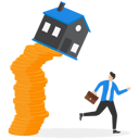 پیش‌نمایش فایل businessman-fled-from-falling-house-8880998 از پک کسب و کار