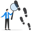 پیش‌نمایش فایل businessman-using-magnifying-glass-investigating-bigger-foot-steps-8880966 از پک کسب و کار