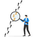 پیش‌نمایش فایل businessmen-using-magnifying-glass-analyze-footprints-track-with-dollar-signs-8880953 از پک کسب و کار