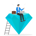 پیش‌نمایش فایل successful-rich-investor-sitting-on-diamonds-8880959 از پک کسب و کار
