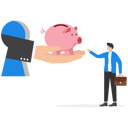 پیش‌نمایش فایل boss-hands-give-piggy-banks-to-happy-businessman-8874242 از پک سرمایه گذاری کسب‌وکار