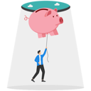 پیش‌نمایش فایل businessman-flying-with-piggy-bank-8874264 از پک سرمایه گذاری کسب‌وکار