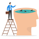 پیش‌نمایش فایل businessman-watching-circling-sharks-in-head-8874249 از پک سرمایه گذاری کسب‌وکار