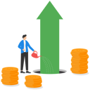 پیش‌نمایش فایل businessman-watering-growing-arrow-8874263 از پک سرمایه گذاری کسب‌وکار