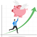 پیش‌نمایش فایل flying-pink-piggy-bank-floats-higher-8874283 از پک سرمایه گذاری کسب‌وکار