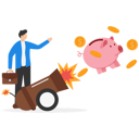 پیش‌نمایش فایل piggy-bank-shot-from-cannon-8874287 از پک سرمایه گذاری کسب‌وکار