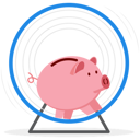 پیش‌نمایش فایل pink-piggy-bank-running-around-in-hamster-wheel-8874281 از پک سرمایه گذاری کسب‌وکار