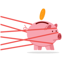 پیش‌نمایش فایل pink-piggy-bank-tied-up-with-tape-trying-to-run-away-8874262 از پک سرمایه گذاری کسب‌وکار