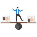 پیش‌نمایش فایل businessman-balance-on-seesaw-with-thumb-up-and-thumb-down-9014260 از پک کسب و کار