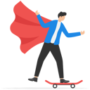 پیش‌نمایش فایل businessman-pretend-to-be-superheroes-having-fun-on-skateboard-9014289 از پک کسب و کار