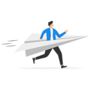 پیش‌نمایش فایل businessman-running-with-paper-origami-airplane-for-first-launch-9014259 از پک کسب و کار