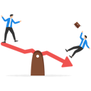 پیش‌نمایش فایل businessman-seesaw-red-arrow-pointing-down-as-investment-loss-9014265 از پک کسب و کار