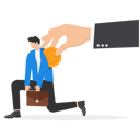 پیش‌نمایش فایل big-hand-employer-put-coin-to-motivate-businessman-office-employee-9091341 از پک مفهوم کسب و کار