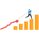 پیش‌نمایش فایل smart-businessman-tries-to-pull-the-arrow-up-high-9091310 از پک مفهوم کسب و کار