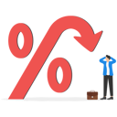 پیش‌نمایش فایل young-businessman-looking-on-inflation-rate-down-9091308 از پک مفهوم کسب و کار