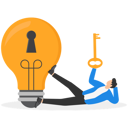 پیش‌نمایش فایل businessman-hand-giving-bright-lightbulb-idea-with-keyhole-and-golden-key-to-unlock-it-9058796 از پک مفهوم کسب و کار