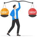 پیش‌نمایش فایل businessman-keeping-balance-between-debit-and-credit-9058814 از پک مفهوم کسب و کار
