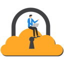 پیش‌نمایش فایل smart-businessman-holding-floating-cloud-padlock-with-security-key-9058797 از پک مفهوم کسب و کار