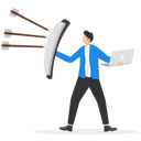 پیش‌نمایش فایل strong-businessman-with-armor-shield-to-protect-from-bow-arrows-9058802 از پک مفهوم کسب و کار
