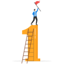 پیش‌نمایش فایل successful-businessman-climb-up-to-the-top-and-holding-winning-flag-9058826 از پک مفهوم کسب و کار
