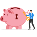 پیش‌نمایش فایل successful-businessman-holding-golden-key-for-money-piggy-bank-9058793 از پک مفهوم کسب و کار