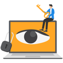پیش‌نمایش فایل young-man-holding-key-after-lock-the-spy-eye-on-laptop-to-stop-watching-private-information-9058798 از پک مفهوم کسب و کار
