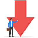 پیش‌نمایش فایل businessman-and-down-arrow-symbol-9041237 از پک کسب و کار
