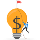 پیش‌نمایش فایل businessman-carrying-bright-lightbulb-idea-with-dollar-money-sign-9041227 از پک کسب و کار