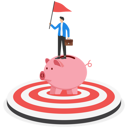 پیش‌نمایش فایل businessman-holding-winner-flag-on-top-of-dollar-money-target-9041249 از پک کسب و کار