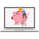 پیش‌نمایش فایل businessman-investor-standing-with-laptop-wealthy-pink-piggy-9041270 از پک کسب و کار