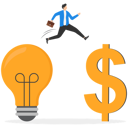 پیش‌نمایش فایل businessman-jumping-from-bulb-to-dollar-sign-fro-idea-to-make-money-9041248 از پک کسب و کار