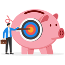 پیش‌نمایش فایل businessman-shoot-archer-arrow-hitting-target-on-saving-pink-piggy-bank-9041229 از پک کسب و کار