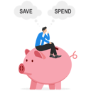پیش‌نمایش فایل man-lotus-sitting-on-piggy-bank-think-save-or-spend-choice-9041262 از پک کسب و کار