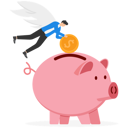 پیش‌نمایش فایل man-put-dollar-coin-in-piggy-bank-9041256 از پک کسب و کار
