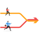پیش‌نمایش فایل businessman-and-woman-running-to-join-direction-together-to-succeed-target-9041117 از پک کسب و کار