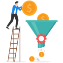 پیش‌نمایش فایل businessman-putting-dollar-coin-in-funnel-9041149 از پک کسب و کار
