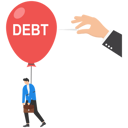 پیش‌نمایش فایل big-hand-pushes-the-needle-to-pop-the-orange-balloon-with-word-debt-9176613 از پک کسب و کار