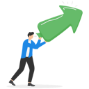 پیش‌نمایش فایل businessman-floating-green-arrow-up-9176621 از پک کسب و کار