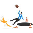 پیش‌نمایش فایل businessman-running-and-slipping-with-big-banana-peels-on-the-ground-9199094 از پک کسب و کار
