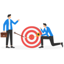 پیش‌نمایش فایل businessman-and-colleague-helping-each-other-to-measure-distance-between-arrow-and-bullseye-9184832 از پک کسب و کار