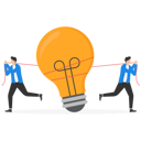 پیش‌نمایش فایل businessmen-dragging-idea-light-bulb-in-opposite-direction-9184940 از پک کسب و کار