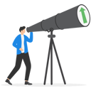 پیش‌نمایش فایل smart-businessman-investor-look-into-huge-telescope-to-see-rising-up-green-graph-9184829 از پک کسب و کار