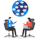 پیش‌نمایش فایل global-chatting-through-devices-9296139 از پک مفهوم کسب و کار