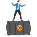 پیش‌نمایش فایل businessman-balancing-on-oil-barrel-9295472 از پک مفهوم کسب و کار