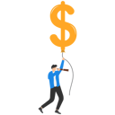 پیش‌نمایش فایل businessman-flying-on-a-balloon-in-the-shape-of-a-dollar-9295470 از پک مفهوم کسب و کار