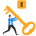 پیش‌نمایش فایل businessman-opening-lock-by-giant-key-9294893 از پک مفهوم کسب و کار